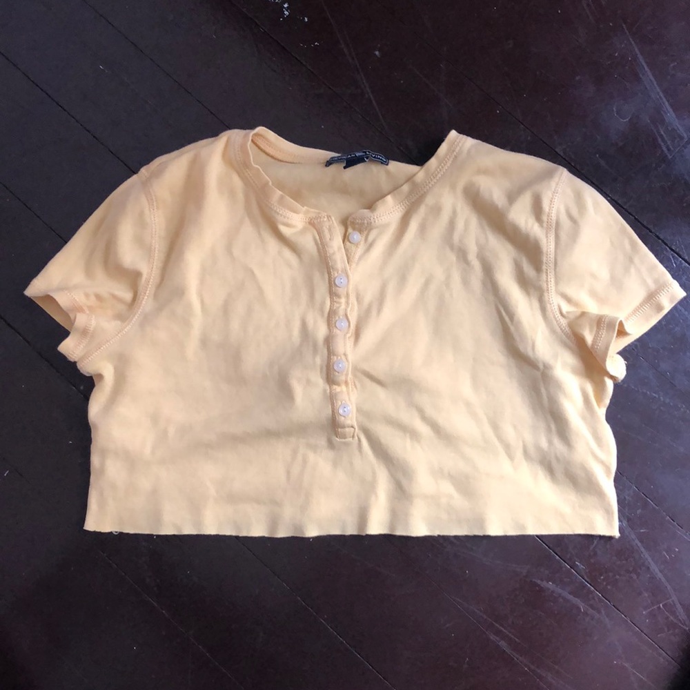 Cropped yellow button down.